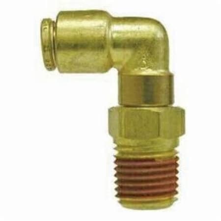 Swivel Elbow, Elbow, 12 Nominal, PushIn X MNPTF, 062 Hex, 10 To 200 Deg F, Forged Brass, Impor